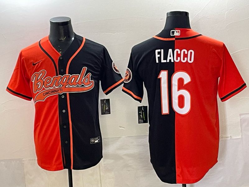 Men Cincinnati Bengals #16 Flacco black Orange Joint Name 2025 Nike Limited NFL Jersey style 7->cincinnati bengals->NFL Jersey